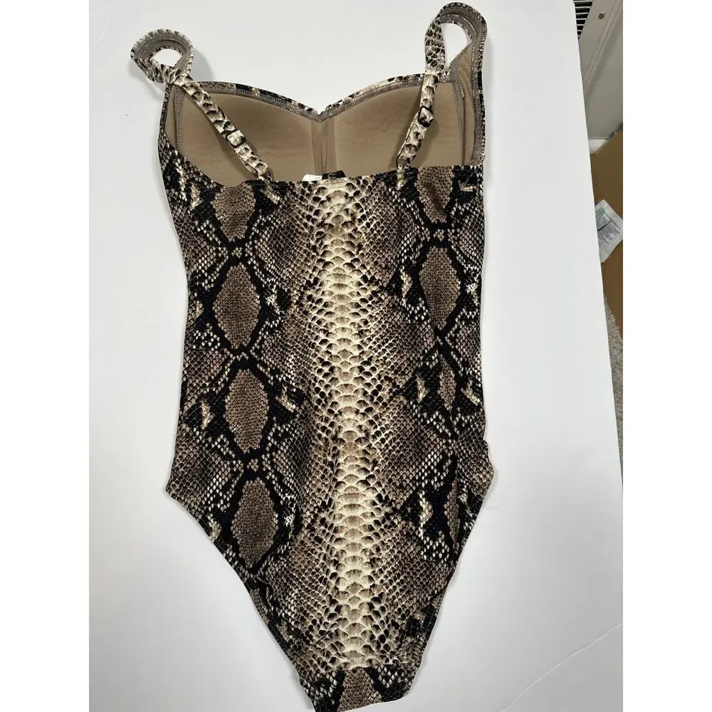 Bond eye Size 4 D/DD Australia Womens One Piece Padded Swimsuit Snake Print